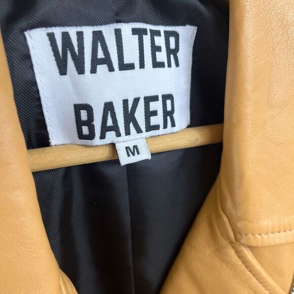 Walter Baker Allison Lamb Leather Moto Jacket Macaroon color size Medium - Picture 6 of 10